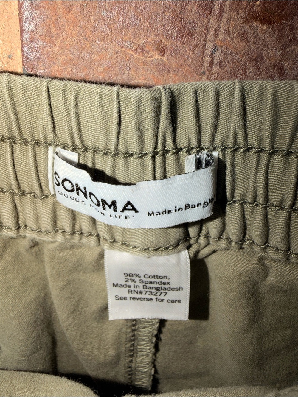 Men's Sonoma Shorts Medium Olive Drawstring Casual Athletic Workout 6’ Seam - Picture 2 of 12